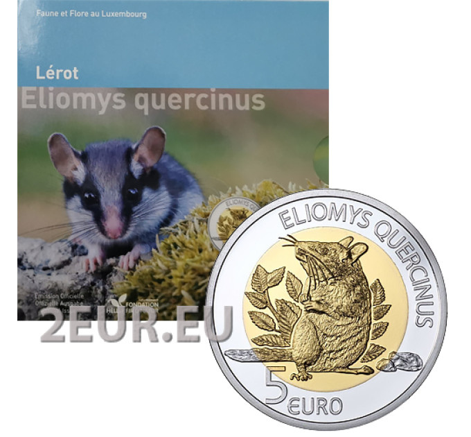 Luxembourg 5 euro silver Proof 2023 - Fauna and Flora - Garden Dormouse