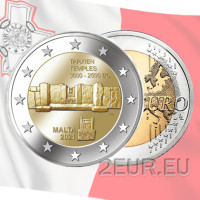 Malta 2 eurot UNC rulli 2021 – Tarxieni tempel