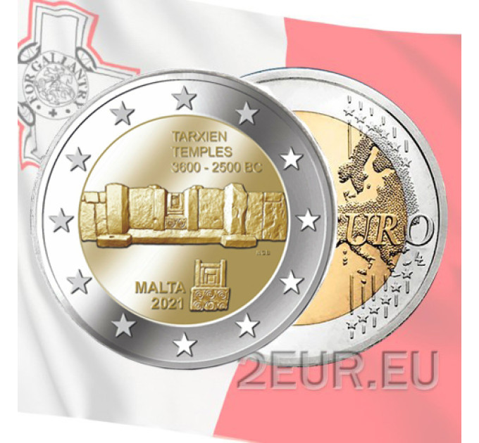 Malta 2 euro UNC roll 2021 - Tarxien Temple