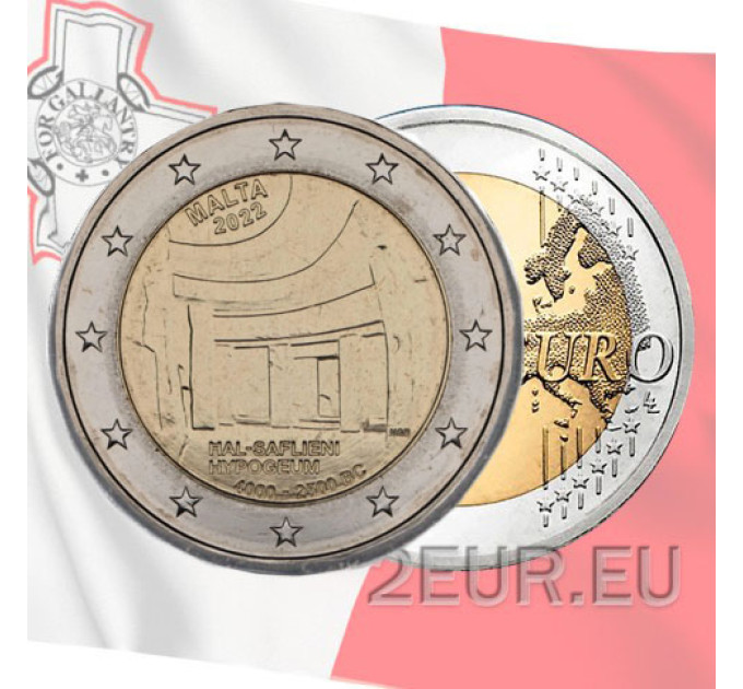 Malta 2 euro UNC roll 2022 - Hypogeum of Hal Saflieni