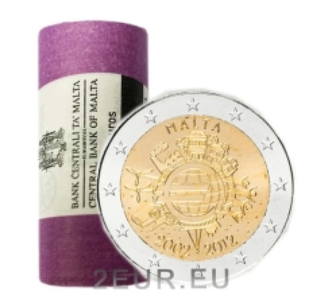 Malta 2 euro UNC roll 2012 - 10 years of euro