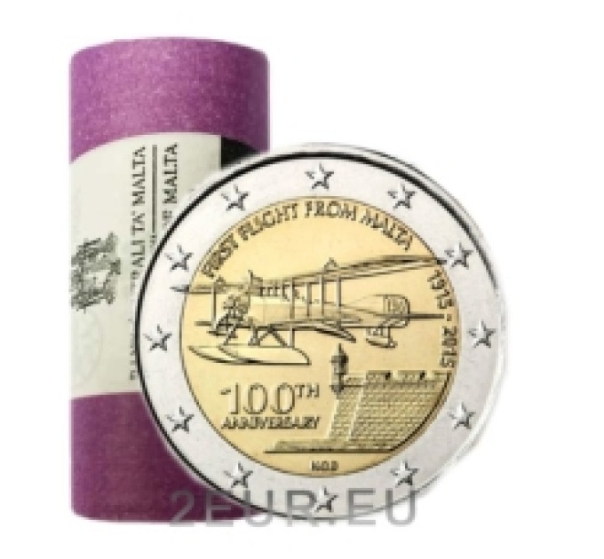 Malta 2 euro UNC roll 2015 - First Flight of Malta