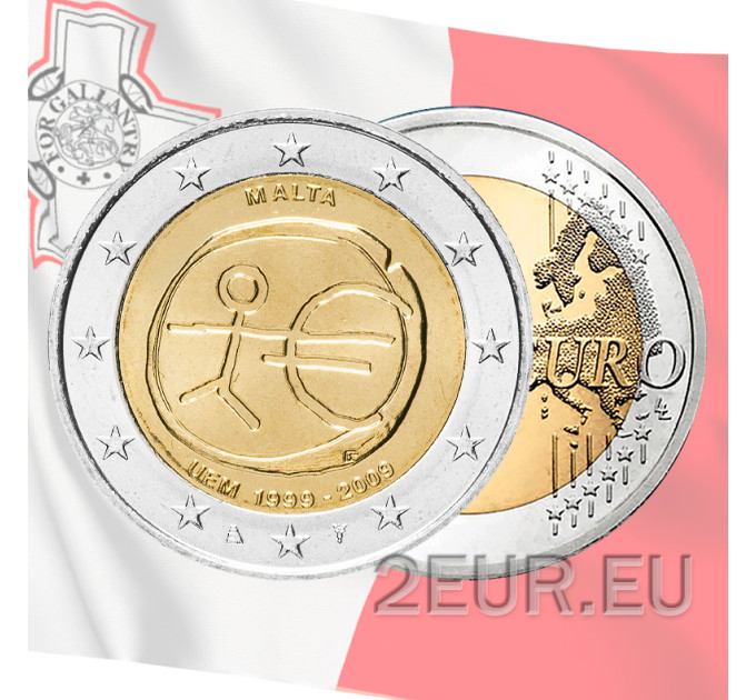 Malta 2 euro UNC 2009 - 10 Years Euro