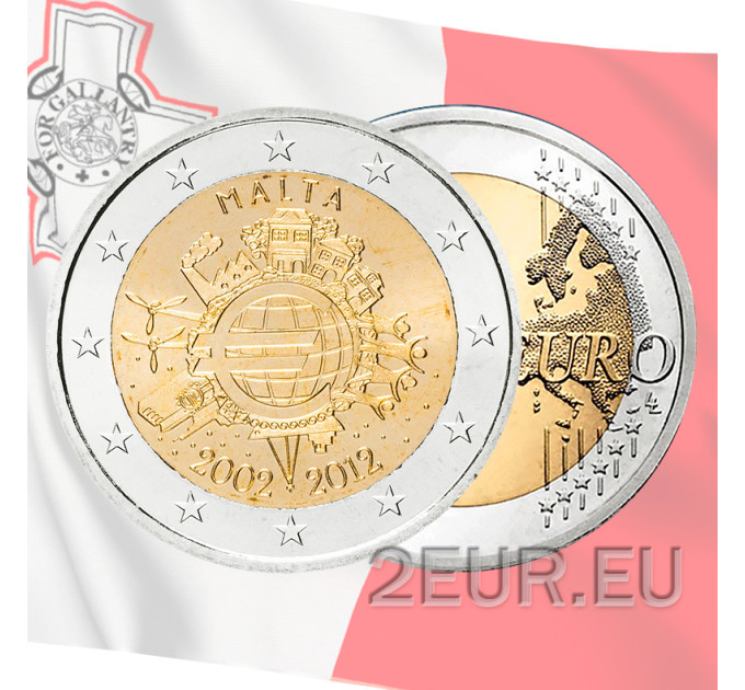 Malta 2 euro UNC 2012 - 10 Years of Euro Cash