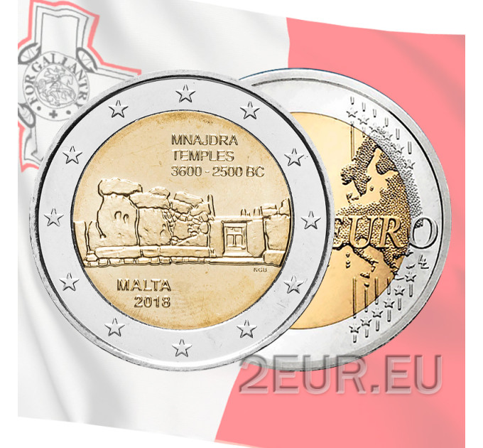 Malta 2 euro UNC 2018 - Mnajdra Temples