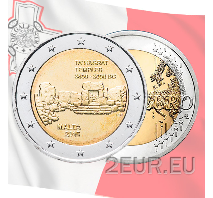 Malta 2 euro UNC 2019 - Ta Hagrat Temples
