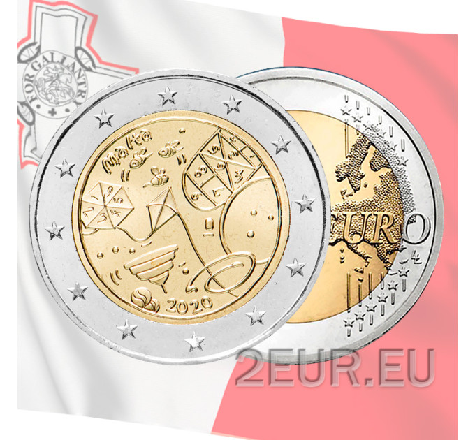 Malta 2 euro UNC roll 2020 - From Children in Solidarity - Games