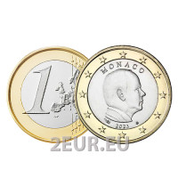 Monaco 1 euro UNC 2023 – prints Albert II