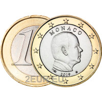 Monaco 1 euro UNC 2019 – prints Albert II