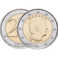 Monaco 2 eurot UNC 2018 – prints Albert II