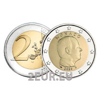 Monaco 2 eurot UNC 2024 – prints Albert II