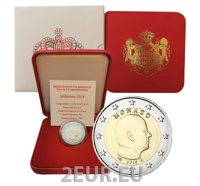 Monaco 2 euro BU 2018 - Prince Albert II