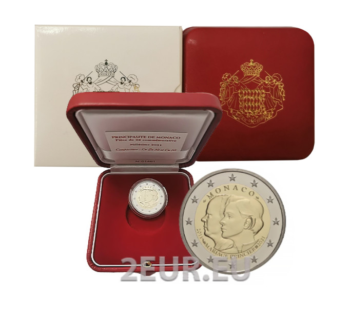 Monaco 2 euro PROOF 2021 - 10th Wedding Anniversary of Prince Albert II and Princess Charlène