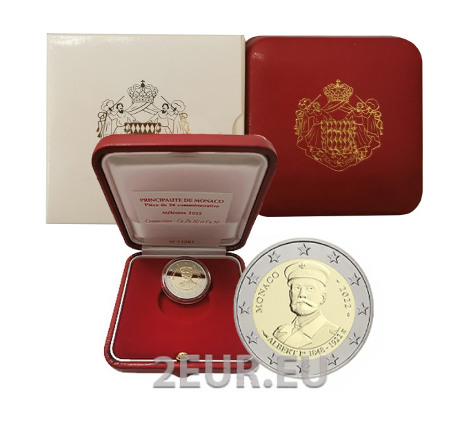 Monaco 2 euro PROOF 2022 - 100th Anniversary of the Death of Albert I - Prince of Monaco