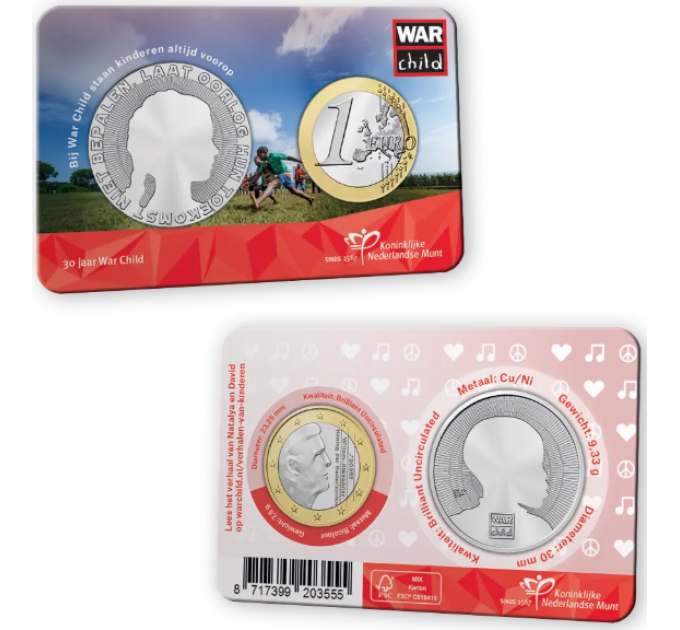 Netherlands 1 euro BU 2025 - 30 years of War Child
