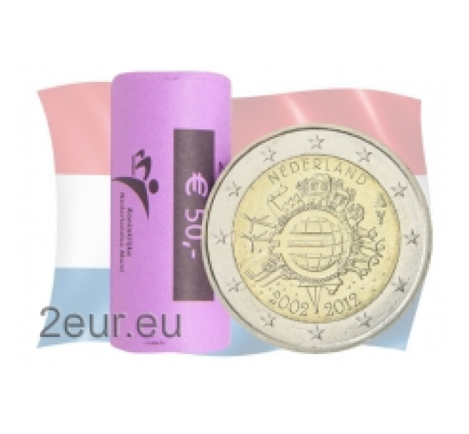 Netherlands 2 euro UNC roll 2012 - 10 Years of Euro
