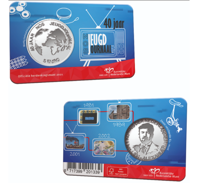Netherlands 5 euro UNC 2021 - 40th anniversary of the NOS Jeugdjournaal