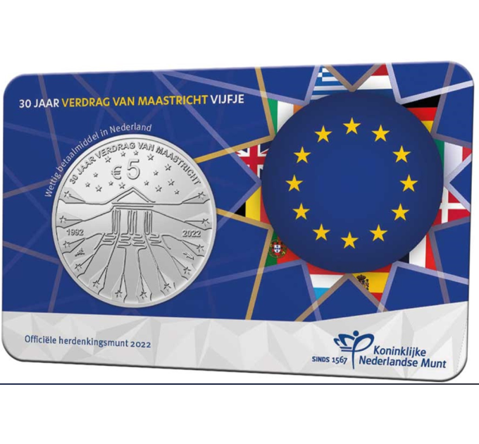 Netherlands 5 euro UNC 2022 - Maastricht Treaty