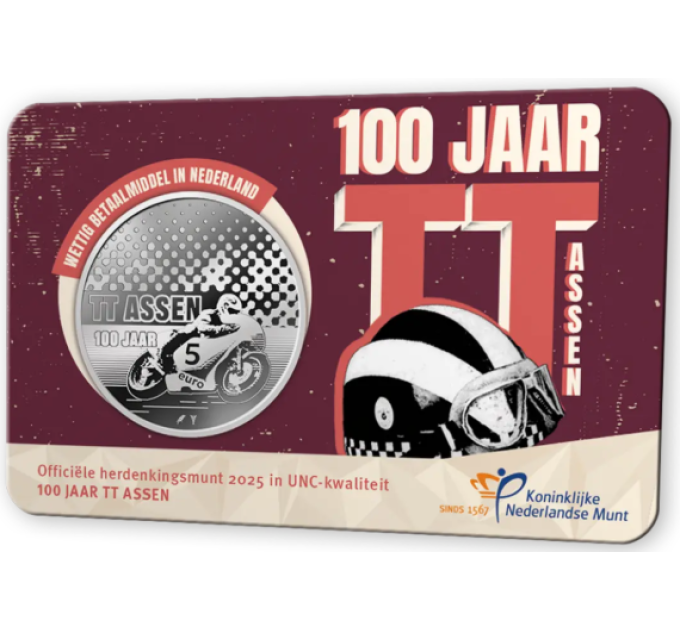 Netherlands 5 euro UNC 2025 - 100 years of TT Assen