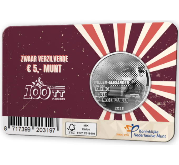 Netherlands 5 euro UNC 2025 - 100 years of TT Assen