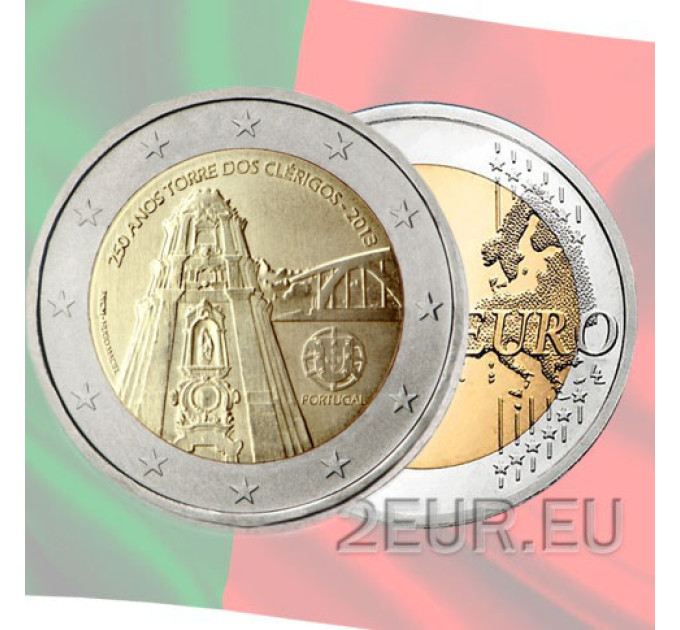 Portugal 2 euro UNC 2013 - 250th anniversary of the Clerigos Tower