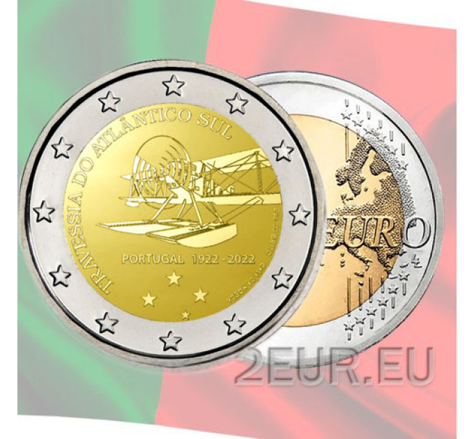 Portugal 2 euro UNC 2022 - 100th anniversary of the first South Atlantic air crossing