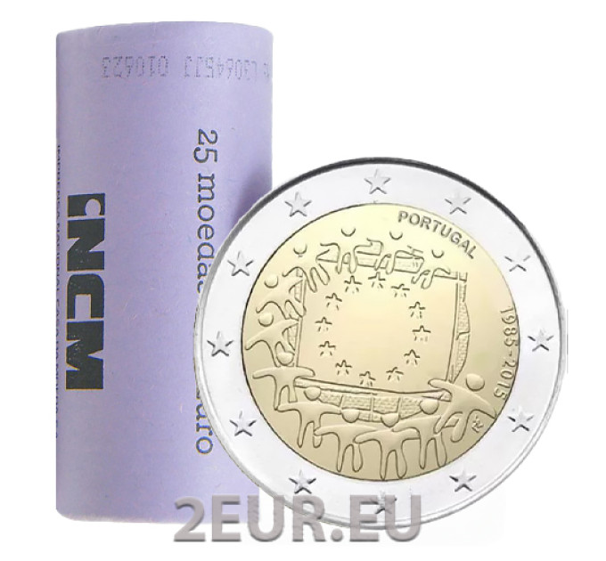 Portugal 2 euro UNC roll 2015 - 30th Anniversary of the EU Flag
