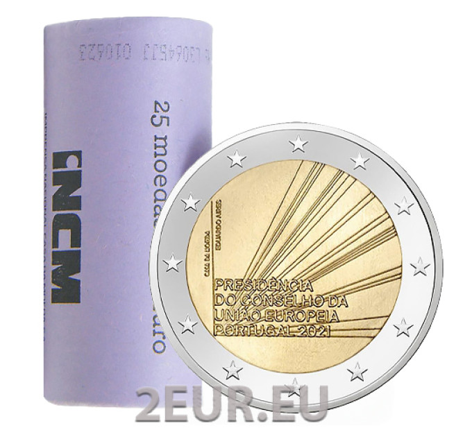 Portugal 2 euro UNC roll 2021 - Presidency of the Council of the European Union