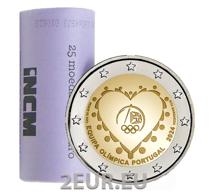 Portugal 2 euro UNC roll 2024 - Olympic Games