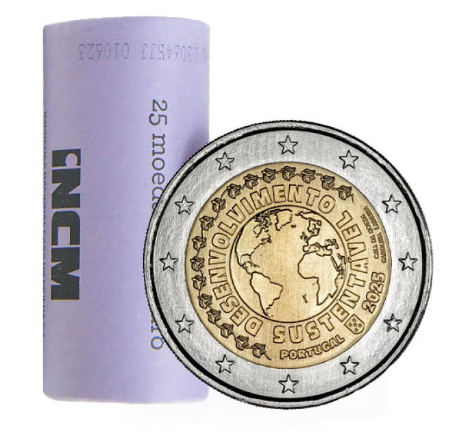 Portugal 2 euro UNC roll 2025 - Sustainable development