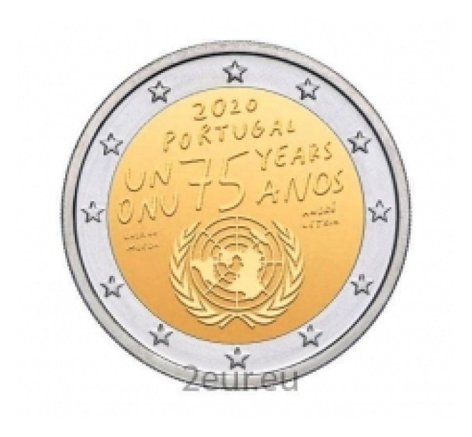 Portugal 2 euro UNC roll 2020 - 75 Years of the United