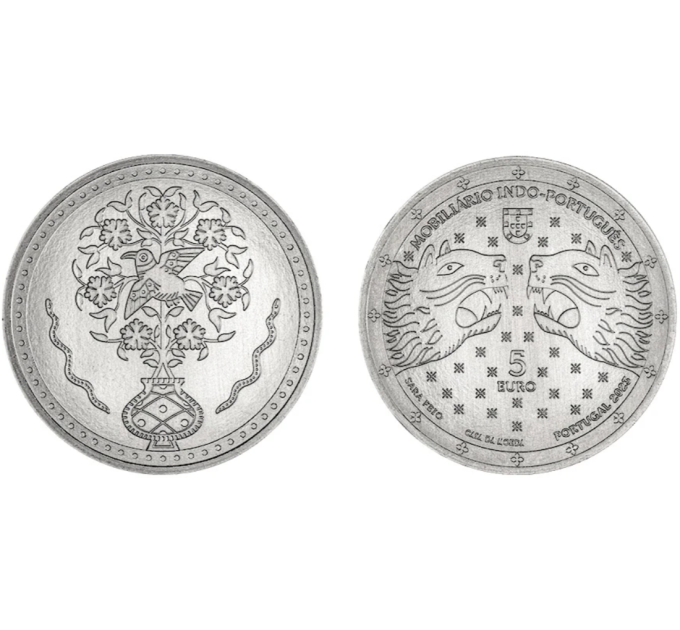 Portugal 5 euro UNC 2023 - Indo-Portuguese furniture