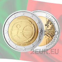 Portugal 2 eurot UNC 2009 – 10 aastat euro – EMU