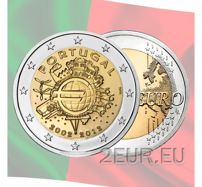 Portugal 2 euro UNC 2012 - 10 Years of Euro Cash