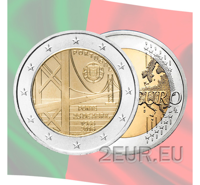Portugal 2 euro UNC 2016 - 50 Years since Inauguration of 25th of April Bridge