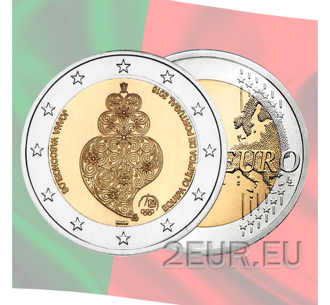 Portugal 2 euro UNC 2016 -  Portuguese Team Participating in the Rio Olympic Games
