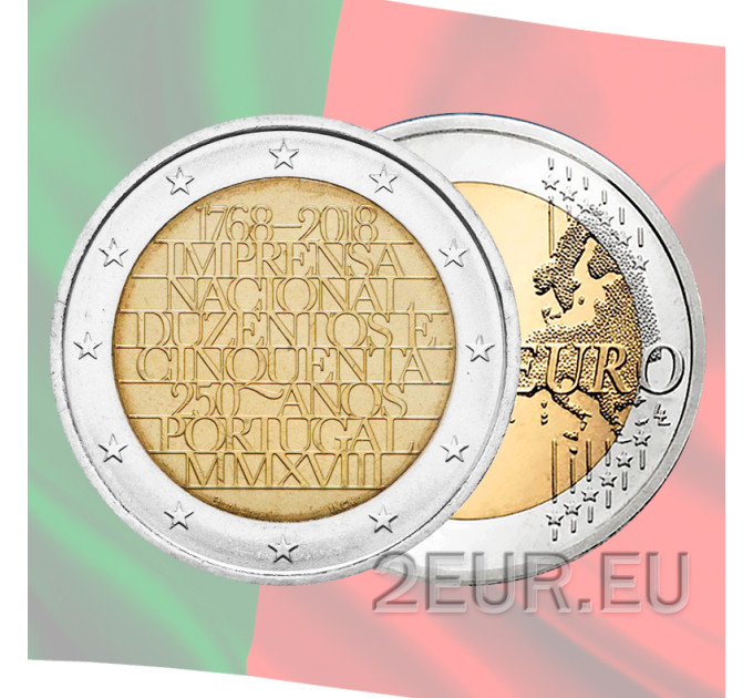Portugal 2 euro UNC 2018 - 250th Anniversary of the National Printing Office
