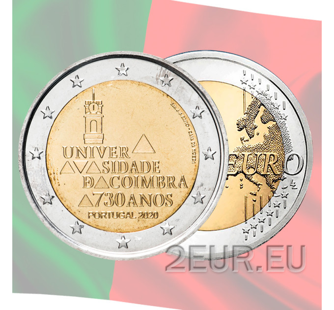 Portugal 2 euro UNC 2020 - 730 Years University of Coimbra