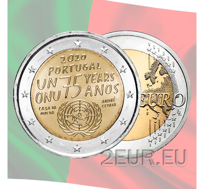Portugal 2 euro UNC 2020 - 75 Years United Nations