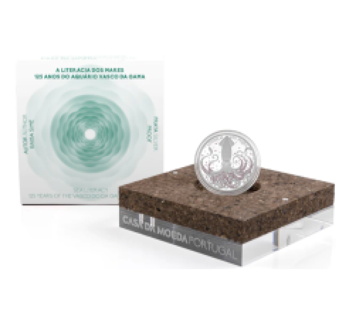 Portugal 7,5 euro silver proof 2023 - Sea Literacy - 125 years aquarium in Vasko from Gama