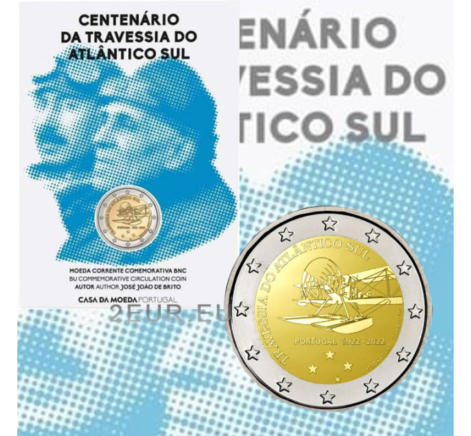 Portugal 2 euro BU 2022 - 100th anniversary of the first South Atlantic air crossing