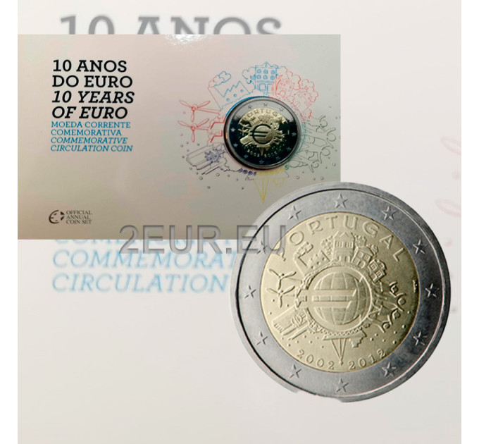 Portugal 2 euro proof 2012 - 10 Years of Euro Cash