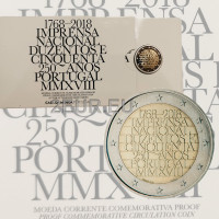 Portugal 2 eurot proof 2018 – riikliku trükikoja INCM 250. aastapäev  