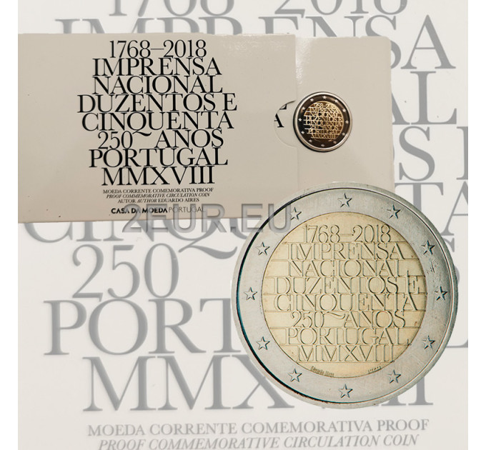 Portugal 2 euro proof 2018 -  250th Anniversary of the National Printing Office INCM