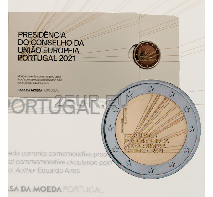 Portugal 2 euro proof 2021 - Presidency of the Council of the European Union