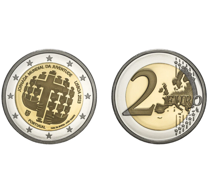 Portugal 2 euro proof 2023 - World Youth Day