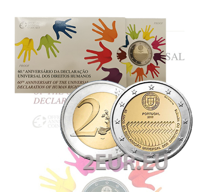 Portugal 2 euro proof 2008 - 60 Years Human Rights