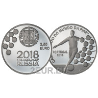 Portugal 2,5 eurot UNC 2018 – jalgpalli MM Venemaal
