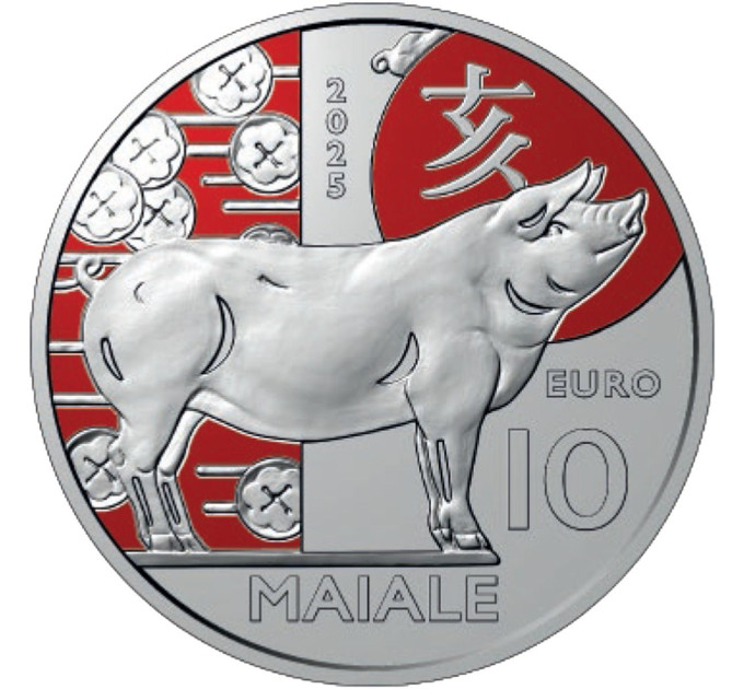 San Marino 10 euro BU 2025 - Chinese Lunar Calendar - "Pig"