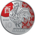 San Marino 10 euro BU 2025 - Chinese Lunar Calendar - "Rooster"